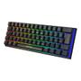 Imagem de Teclado gamer mecânico neologic precision dark  60% rainbow 61 teclas switch red preto cabo tipo c - predrk-red