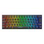 Imagem de Teclado gamer mecânico neologic precision dark  60% rainbow 61 teclas switch red preto cabo tipo c - predrk-red