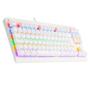 Imagem de Teclado Gamer Mecanico Redragon Dark Avenger Rainbow Branco Switch Azul TKL