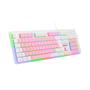 Imagem de Teclado Gamer Membrana Redragon RGB Dyaus 2 Rosa Com Branco