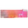 Imagem de Teclado Gamer Oex ForceX Abnt2 Led 3 Cores Rosa