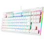 Imagem de Teclado Gamer Óptico Redragon Magic Wand Pro Lunar White RGB Mecânico Switch Red Branco ABNT2