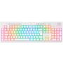 Imagem de Teclado Gamer Redragon Brahma Pro Lunar White RGB Mecânico Switch Azul Branco ABNT2