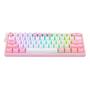 Imagem de Teclado Gamer Redragon Fizz Pro K616-RGB-WP - com e Sem Fio - Ingles - Branco e Rosa