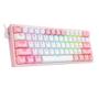 Imagem de Teclado Gamer Redragon Fizz Pro K616-RGB-WP - com e Sem Fio - Ingles - Branco e Rosa