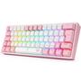 Imagem de Teclado Gamer Redragon Fizz, RGB, Branco e Rosa, Switch Azul, Layout 60%, USB-C, ABNT2 - K617-RGB-WP