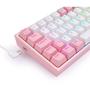 Imagem de Teclado Gamer Redragon Fizz, RGB, Branco e Rosa, Switch Azul, Layout 60%, USB-C, ABNT2 - K617-RGB-WP