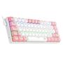 Imagem de Teclado gamer redragon lakshmi rainbow branco e rosa com switch azul