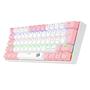 Imagem de Teclado gamer redragon lakshmi rainbow branco e rosa com switch marrom