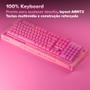 Teclado Gamer Rosa RGB Profissional Semi-Mecânico Fofinho Feminino Presente ABNT2 Precision Ozzix Imagem de Teclado Gamer Rosa RGB Profissional Semi-Mecânico Fofinho Feminino Presente ABNT2 Precision Ozzix