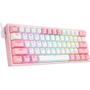 Imagem de Teclado Gamer Sem Fio Redragon Fizz Pro K616-RGB USB - Branco/Rosa (Ingles)