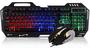 Imagem de Teclado Gamer Semi Mecânico ABNT2 Led 3 Cores, Mouse Ergonômico 6 Botões 2400 DPI Rainbow e Headset Fone de Ouvido Com Microfone Plugue P3 3,5mm