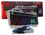 Imagem de Teclado Gamer Semi Mecânico ABNT2 Led 3 Cores, Mouse Ergonômico 6 Botões 2400 DPI Rainbow e Headset Fone de Ouvido Com Microfone Plugue P3 3,5mm