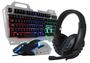 Imagem de Teclado Gamer Semi Mecânico ABNT2 Led 3 Cores, Mouse Ergonômico 6 Botões 2400 DPI Rainbow e Headset Fone de Ouvido Com Microfone Plugue P3 3,5mm