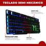 Imagem de Teclado Gamer Semi Mecânico EVOLUT Hawke EG-206 RB ABNT2 BlackLight LED