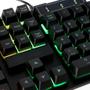 Imagem de Teclado Gamer Semi Mecanico LED Rainbow USB  Preto Botão Desliga Iluminação