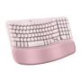 Imagem de Teclado Logitech Wave Keys Wireless - Ergonômico e Rosa