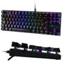 Imagem de Teclado Mecanico Gamer Dn200 Luz Led Rgb Qwerty Switch Blue