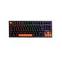 Imagem de Teclado Mecânico Gamer New Hero Commander TKL, RGB, Switch Blue, ABNT2, USB, Preto e Laranja