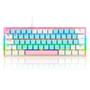 Imagem de Teclado Mecânico Gamer Redragon Akali Keycaps Rosa, Azul e Branco, Rainbow, Switch Brown, layout 60%, ABNT2 - K642R-PBW