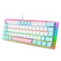 Imagem de Teclado Mecânico Gamer Redragon Akali Keycaps Rosa, Branco e Azul, Rainbow, Switch Brown, layout 60%, ABNT2