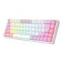 Imagem de Teclado Mecânico Gamer Redragon Castor, RGB, Switch Brown, ABNT2, Branco e Rosa - K631WP-RGB (PT-BROWN)