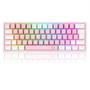 Imagem de Teclado Mecânico Gamer Redragon Fizz, RGB, Switch Blue, Layout 60%, USB-C, ABNT2, Rosa e Branco - K617-RGB-PW