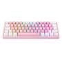 Imagem de Teclado Mecânico Gamer Redragon Fizz, RGB, Switch Blue, Layout 60%, USB-C, ABNT2, Rosa e Branco - K617-RGB-PW