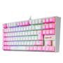 Imagem de Teclado Mecânico Gamer Redragon Kumara, RGB, Switch Blue, ABNT2, Rosa e Branco - K552PW-RGB (PT-BLUE)
