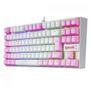 Imagem de Teclado Mecânico Gamer Redragon Kumara, Switch Blue, RGB, ABNT2, White/Pink