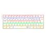 Imagem de Teclado Mecânico Gamer Redragon Lakshmi Lunar White, Rainbow, Switch Blue, Layout 60%, ABNT2, Branco - K606W-R (PT-BLUE)