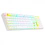 Imagem de Teclado Mecânico Gamer Redragon Mitra RGB Branco Switch Marrom ABNT2