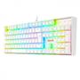 Imagem de Teclado Mecânico Gamer Redragon Mitra RGB Branco Switch Marrom ABNT2