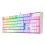 Imagem de Teclado Mecânico Gamer Redragon Mitra, RGB, Switch Brown, ABNT2, Branco e Rosa