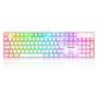 Imagem de Teclado Mecânico Gamer Redragon Mitra, RGB, Switch Brown, ABNT2, Branco e Rosa