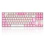 Imagem de Teclado Mecânico Gamer Redragon Single Color Kumara, Switch Brown, ABNT2, Branco e Rosa - K552WP (PT-BROWN)