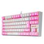 Imagem de Teclado Mecânico Gamer Redragon Single Color Kumara, Switch Brown, ABNT2, Branco e Rosa - K552WP (PT-BROWN)