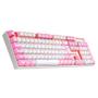 Imagem de Teclado Mecânico Gamer Redragon Single Color Mitra, Switch Blue, ABNT2, Branco e Rosa - K551WP (PT-BLUE)
