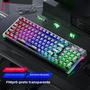 Imagem de Teclado Mecânico Gamer Sem Fio RGB Com Keycap Transparente PBT AULA F98Pro BT5.0/2.4G/Cabeado