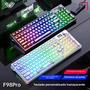 Imagem de Teclado Mecânico Gamer Sem Fio RGB Com Keycap Transparente PBT AULA F98Pro BT5.0/2.4G/Cabeado