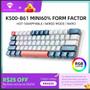 Imagem de Teclado mecanico K500-61 Mini Teclado Mecânico Formato 60% com Fio, Teclas Removíveis, Retroiluminação RGB, 61 Tecla par