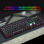 Imagem de Teclado mecânico para jogos rgb led retroiluminado teclado com fio com interruptores azuis para windows gaming pc 104 chaves