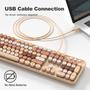 Imagem de Teclado Mecânico Retro MOWUX - Com Fio USB - Design Redondo