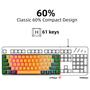 Imagem de Teclado Mecânico Snpurdiri 60% com Fio - 61 Chaves Marrons