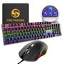 Imagem de Teclado Mouse Mecânico Abnt2 Gamer Rgb Led Switch Blue Be-k2