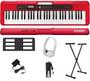 Imagem de Teclado Musical Casio Casiotone CT-S200 61 Teclas Vermelho + Suporte + Pedal + Fone