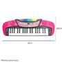 Imagem de Teclado Musical Infantil Barbie com Microfone e Banquinho