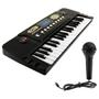 Imagem de Teclado Musical Infantil Com Microfone Preto R3204 BBR Toys