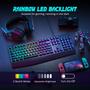 Imagem de Teclado para Jogos Yesbeaut com 7 Cores de LED Rainbow Retroiluminado - 104 Teclas