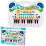 Imagem de Teclado Pianinho Animal Azul Piano Infantil Bebe Com Gravador Sons de 6 Bichinhos Didático Educativo Braskit